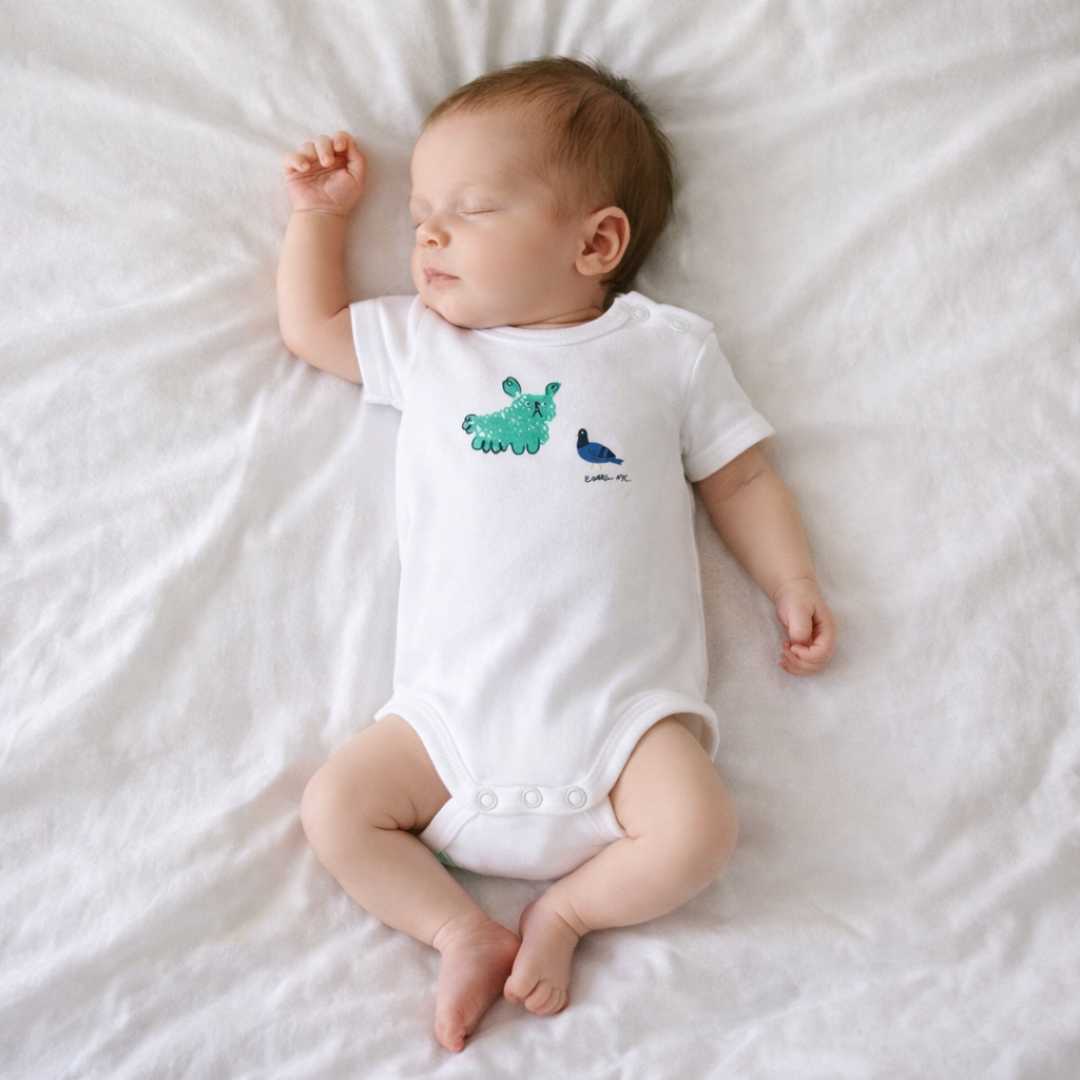 Estella Baby Clothing Organic Dog with Pigeon Dog - Themed Bodysuit