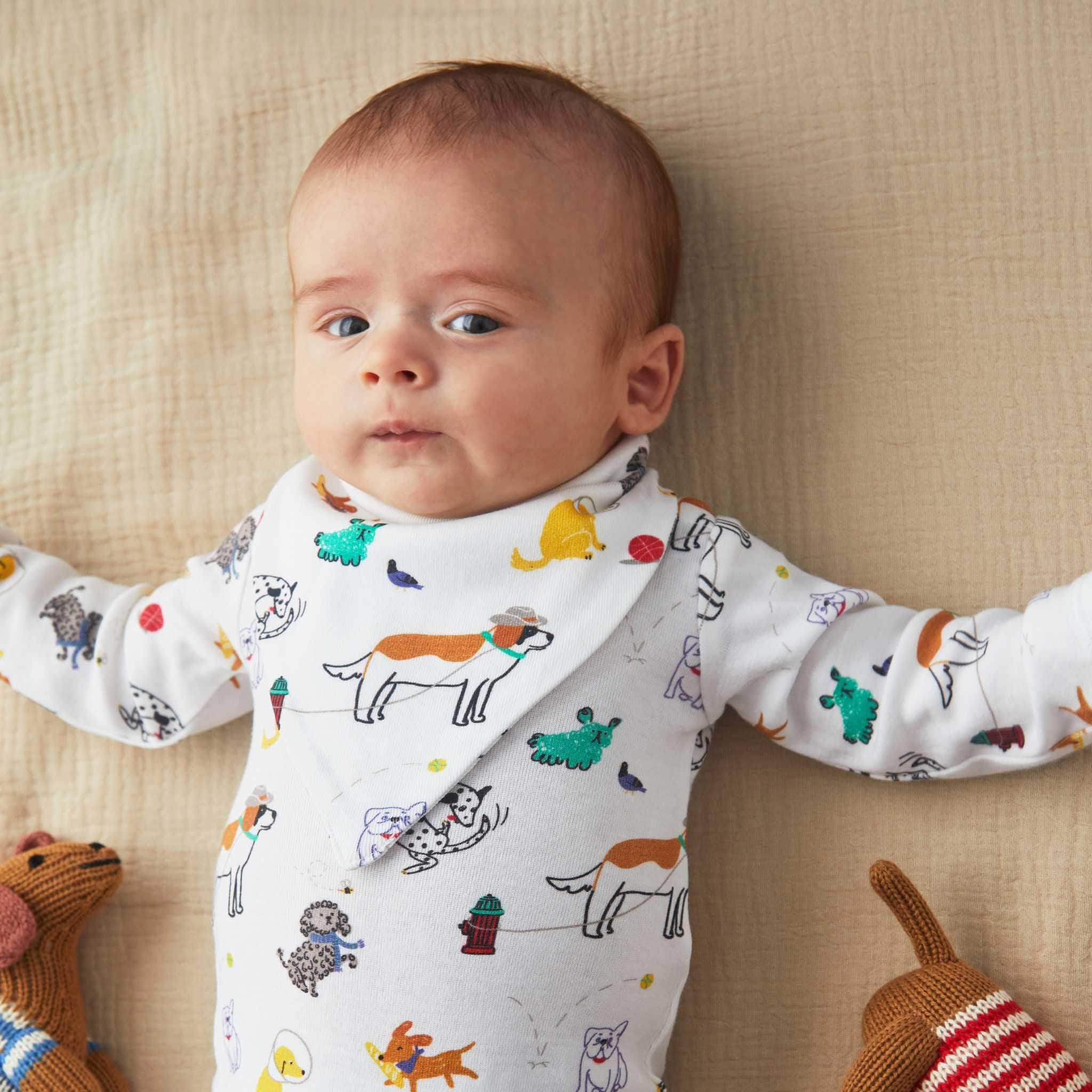 Estella Baby One-Pieces Dogs Print Romper