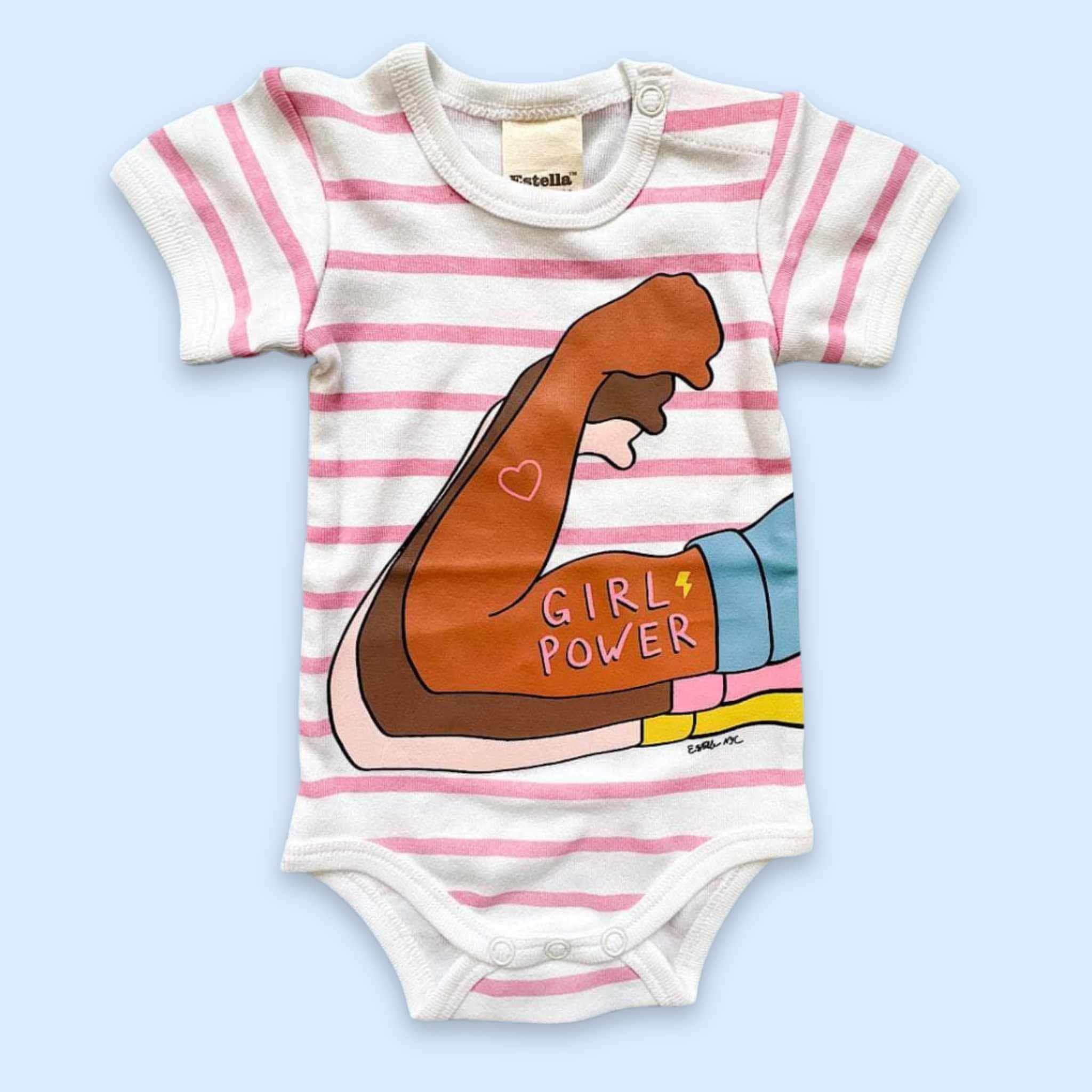 Estella Baby One-Pieces 0-3 M Girl Power Stripes Bodysuit