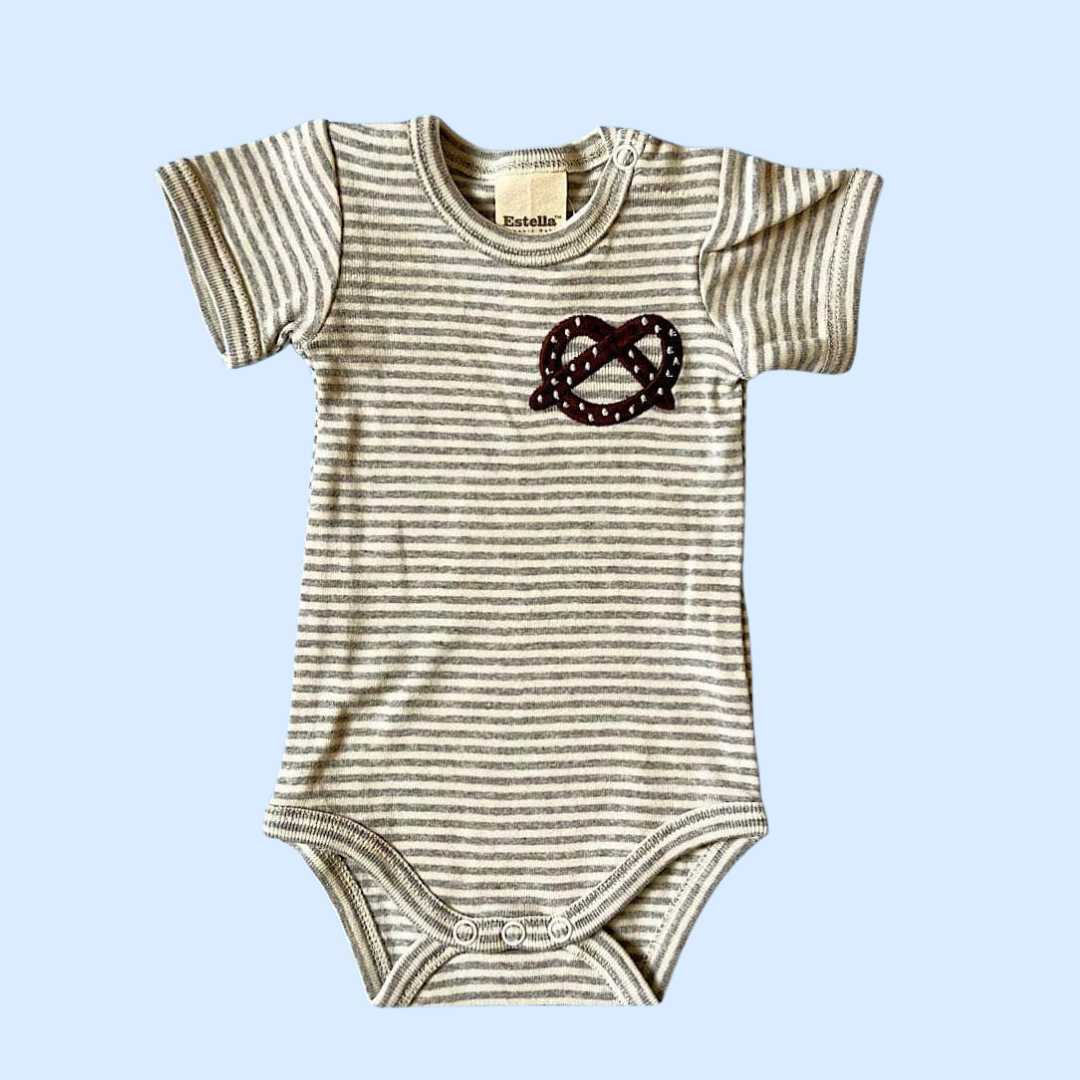 Estella Baby One-Pieces Pretzel Embroidered Bodysuit