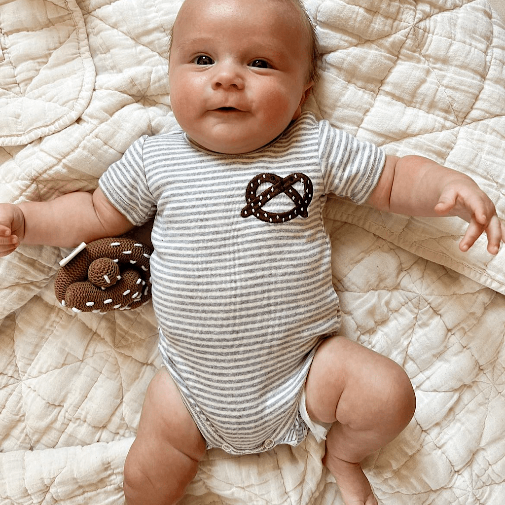 Estella Baby One-Pieces Pretzel Embroidered Bodysuit