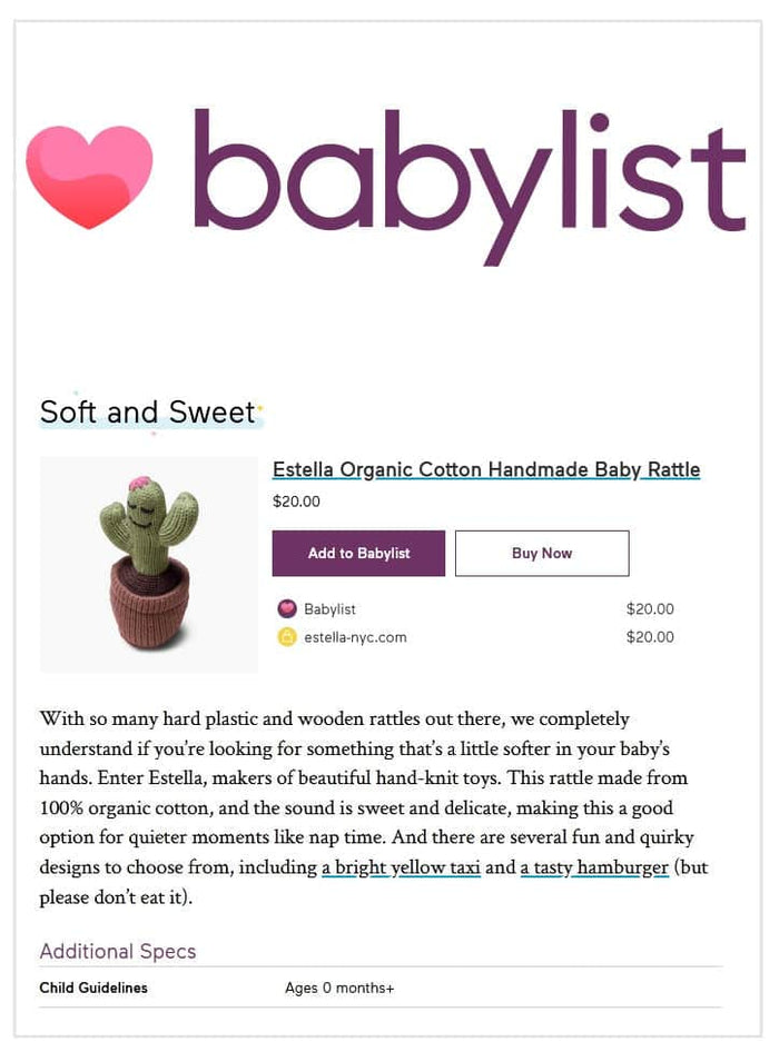 Estella featured in Babylist