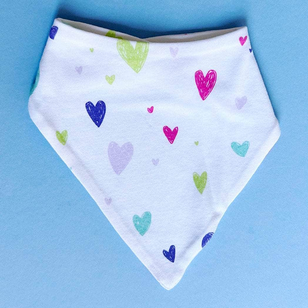 Estella Bibs Purple Hearts Print Bib