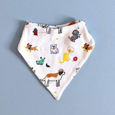 Puppy Play Organic Baby Bib - Adjustable Dog Print Bib for Babies - {{variant_option_1}}