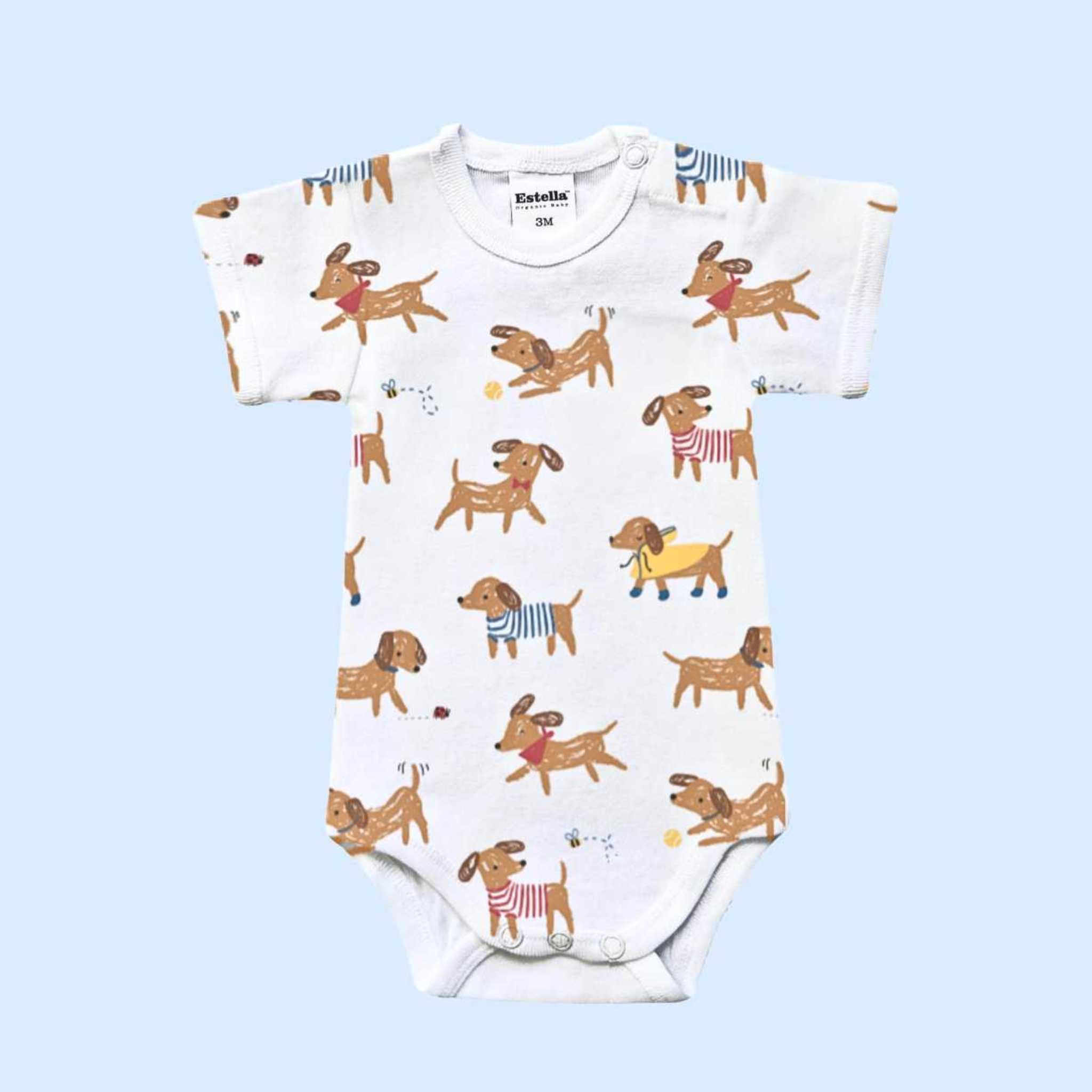 Estella Bodysuits Playful Puppies / 0-3 M Dog-Themed Bodysuits