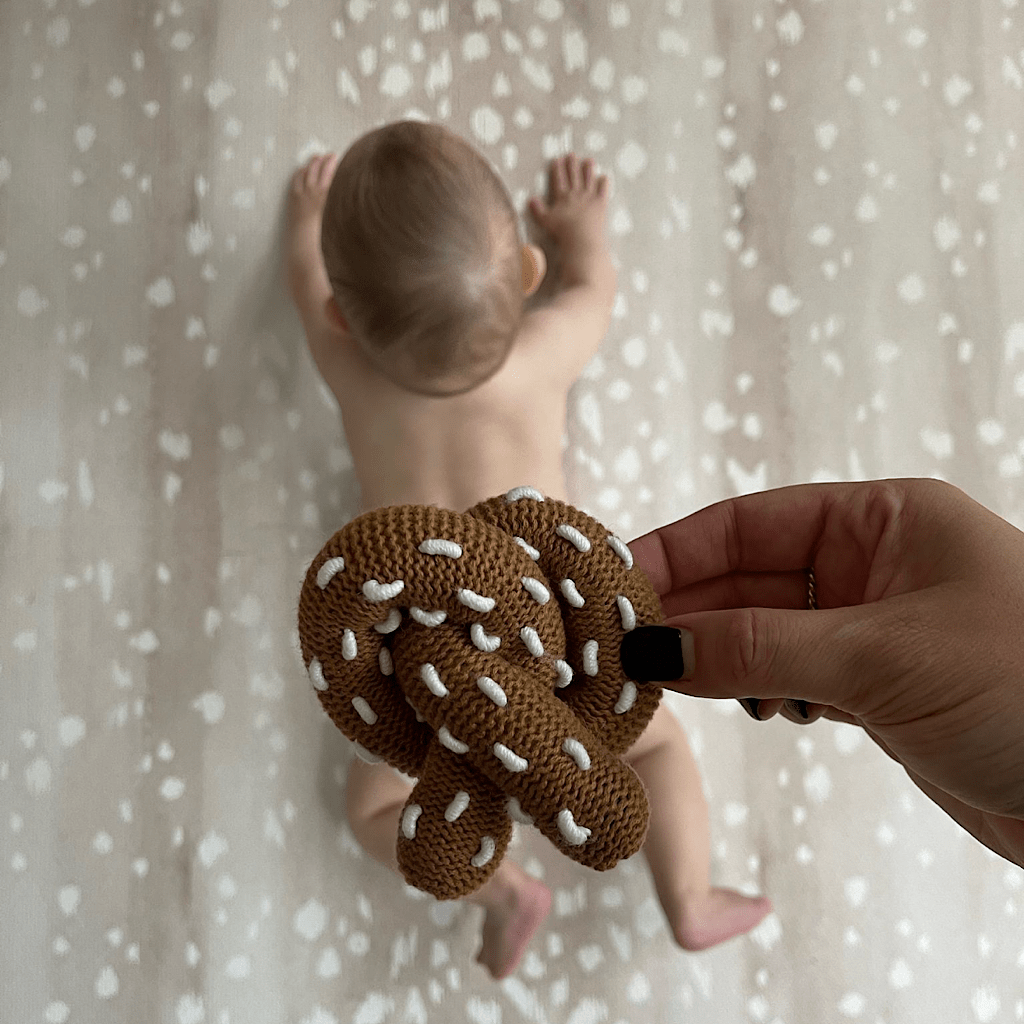 Estella Food Rattles Brown Pretzel Rattle