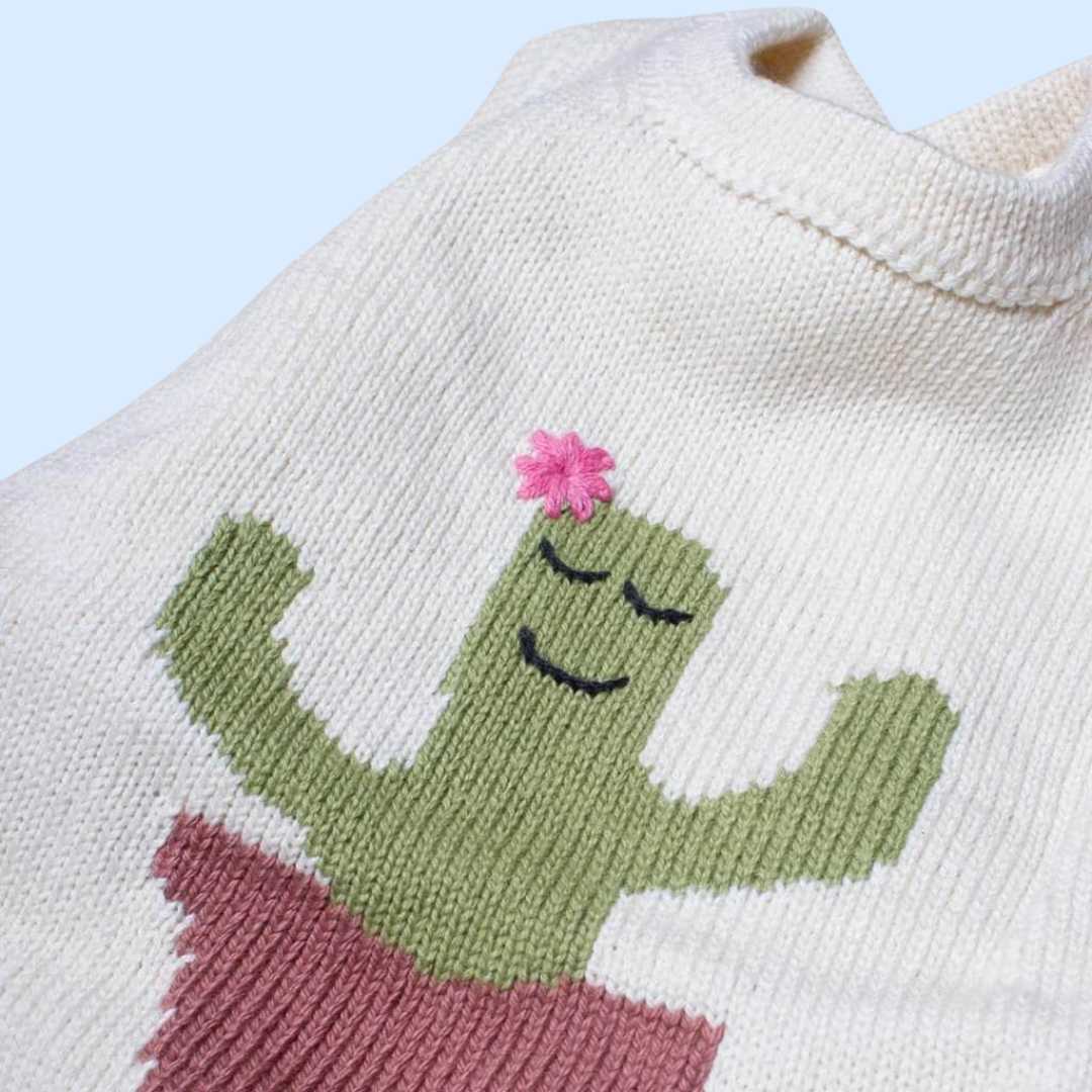 Estella Knitted Onesie 0-6 M Cactus Knitted Bodysuit