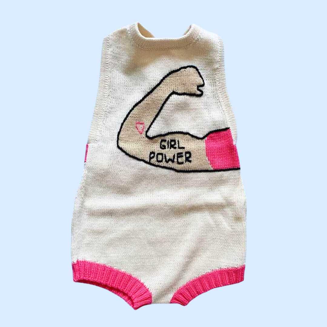Estella Knitted Onesie Girl Power Knitted Bodysuit