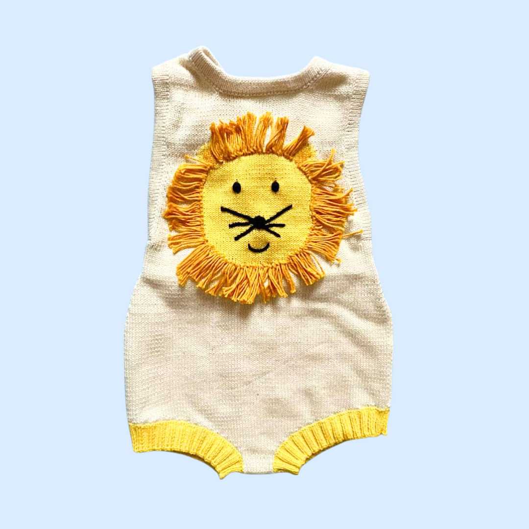 Estella Knitted Onesie Lion Knitted Bodysuit