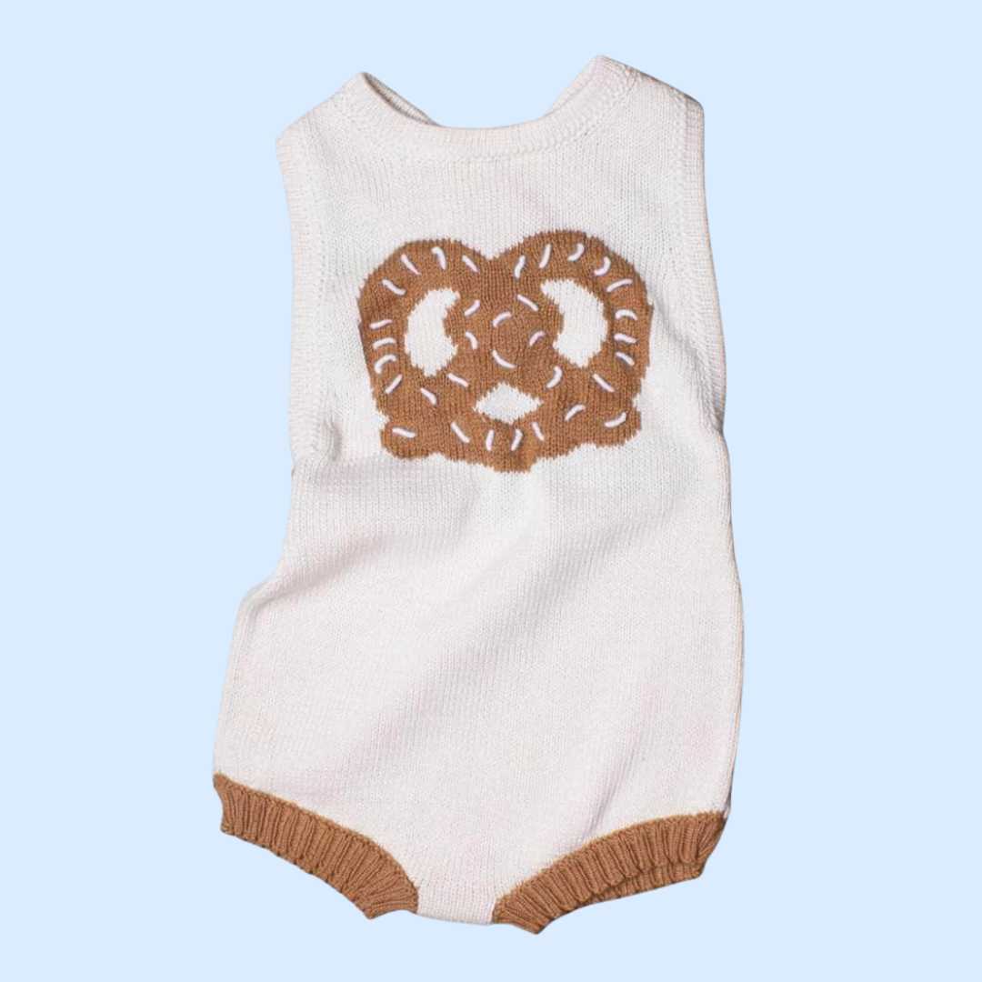Estella Knitted Onesie Organic Pretzel Knitted Bodysuit
