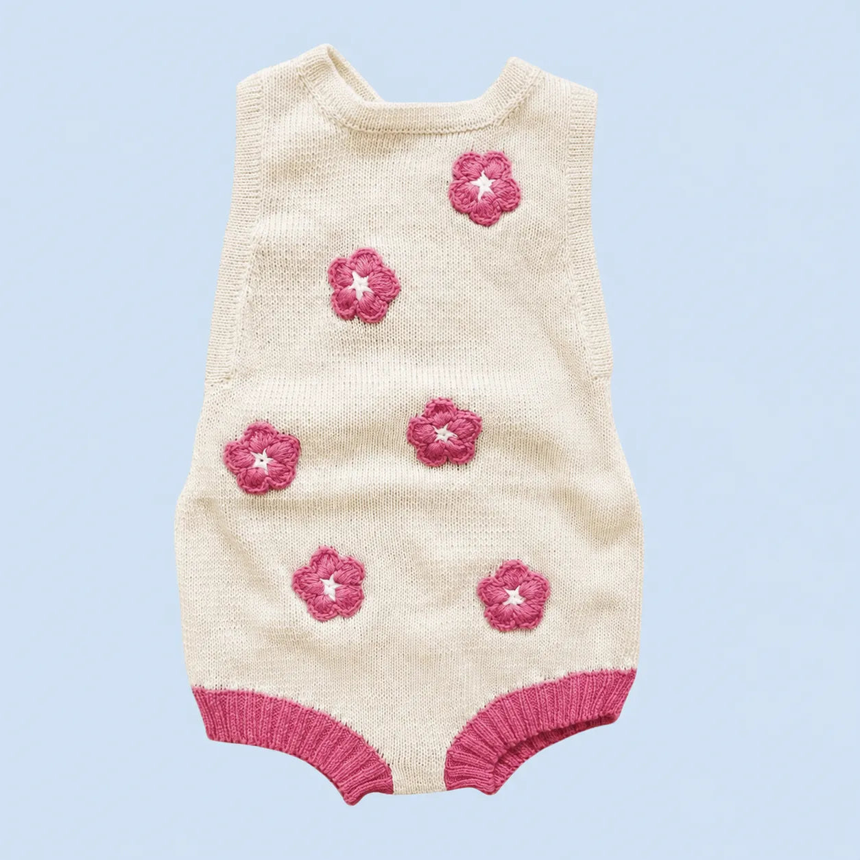 Estella Knitted Onesie Flowers / 0-6 M Stripe Knitted Bodysuit