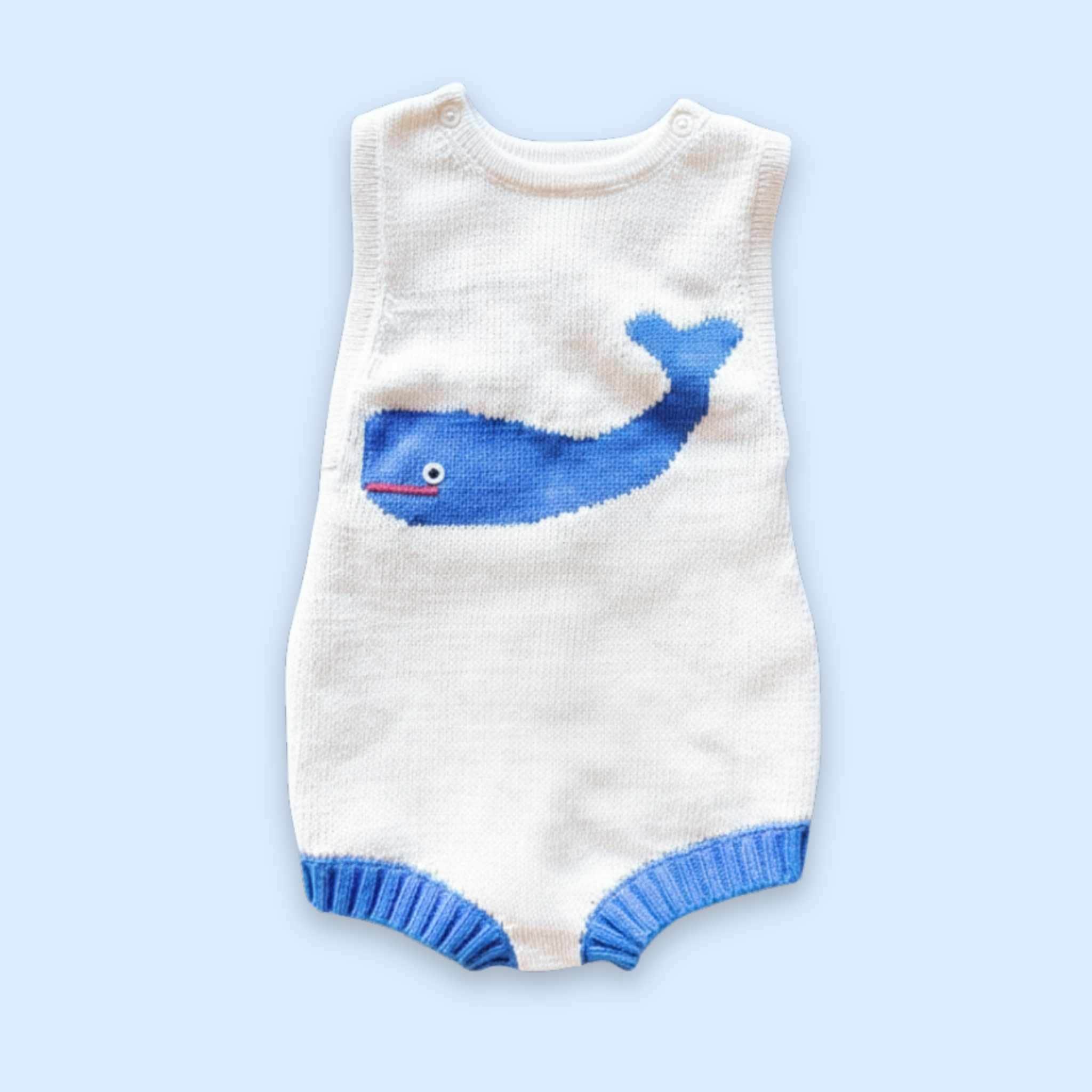 Estella Knitted Onesie 0-3 M Whale Knitted Bodysuit