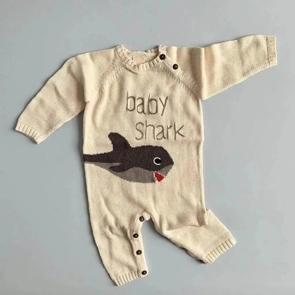 Baby Shark Knitted Romper