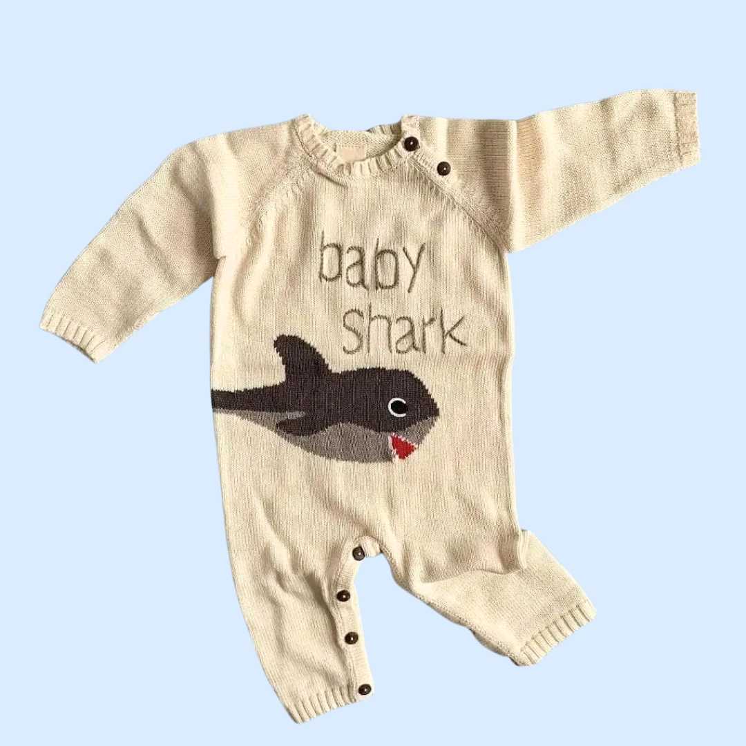 Estella Knitted Romper Baby Shark Knitted Romper