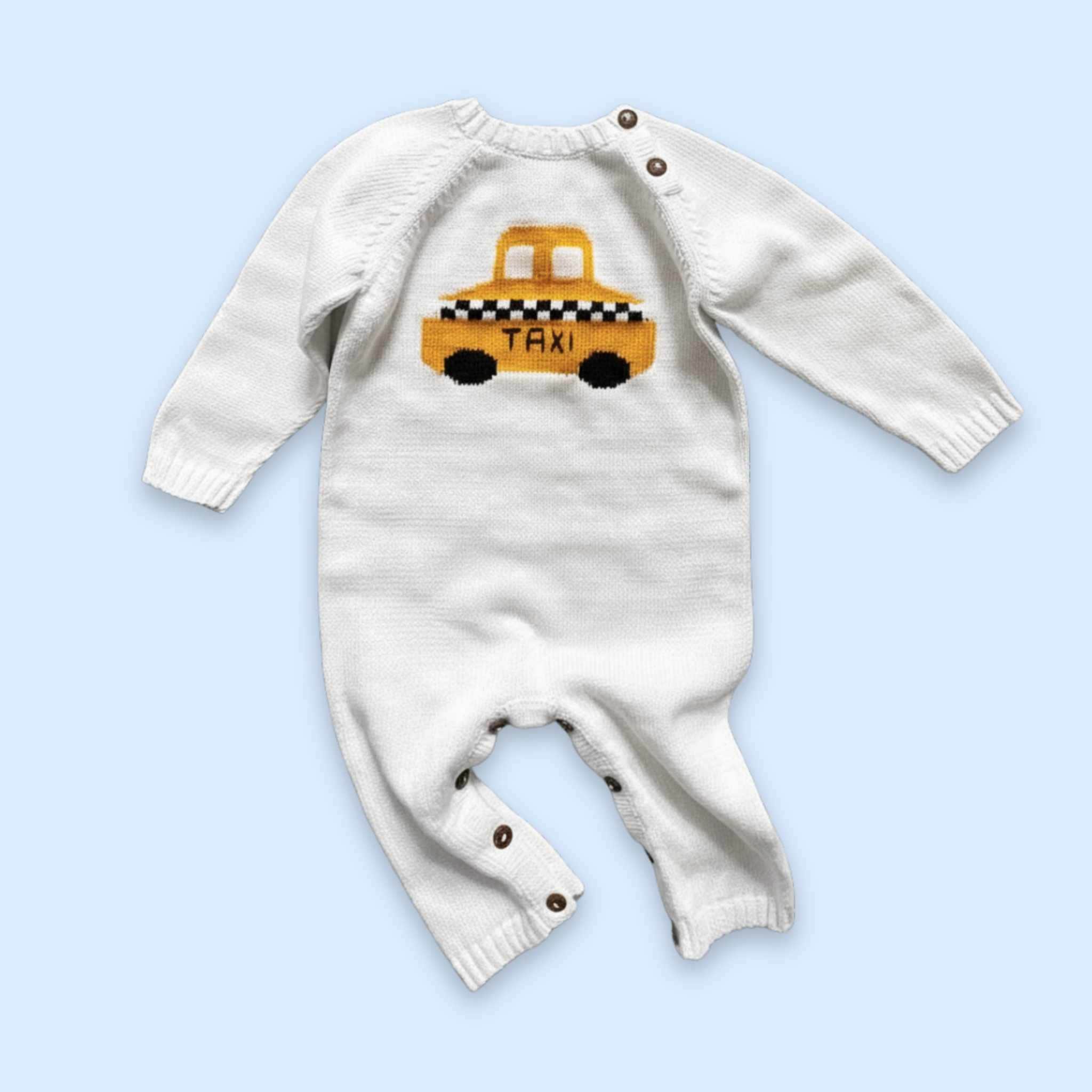 Estella Knitted Romper 0-3 M NYC Taxi Knitted Romper