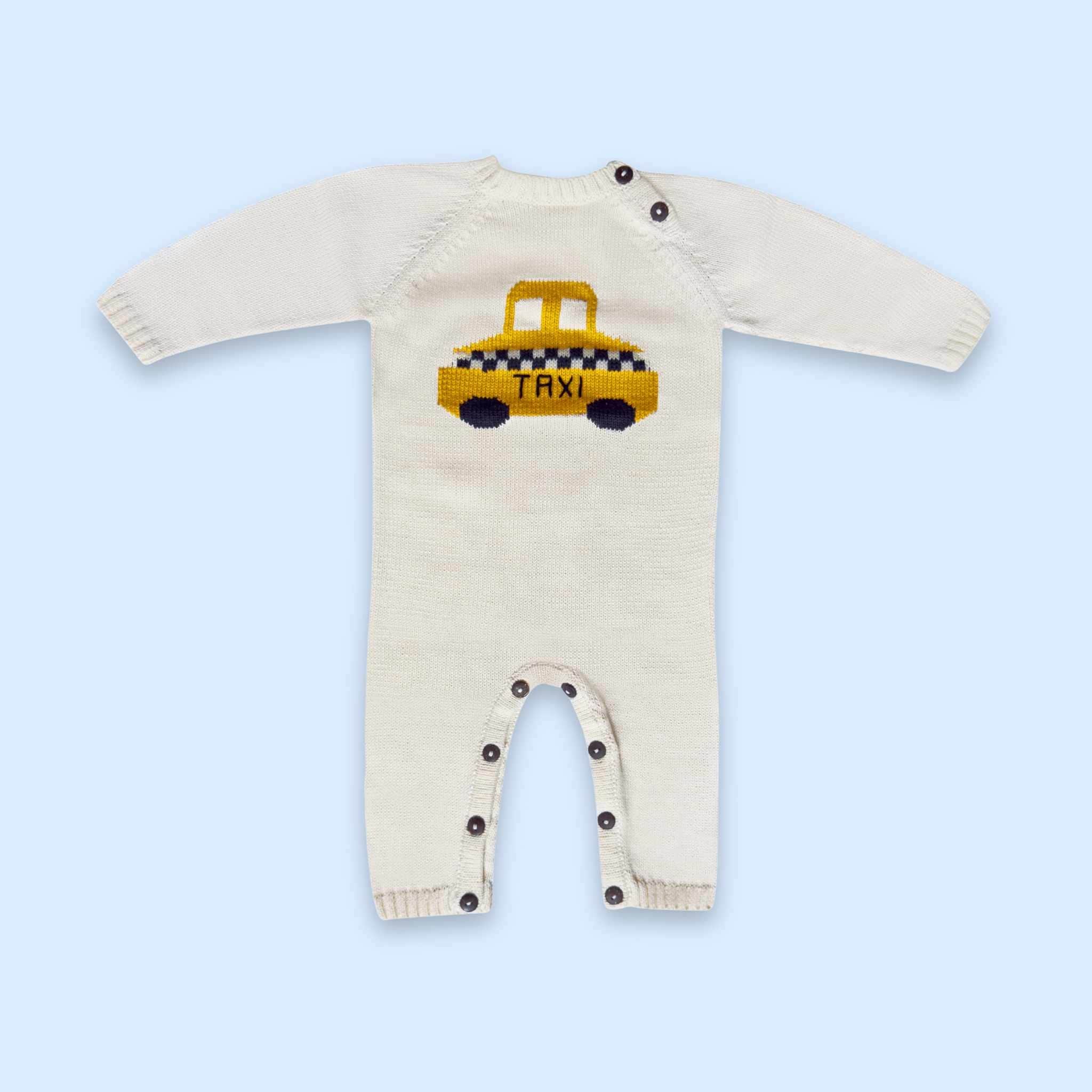 Estella Knitted Romper 0-3 M NYC Taxi Knitted Romper