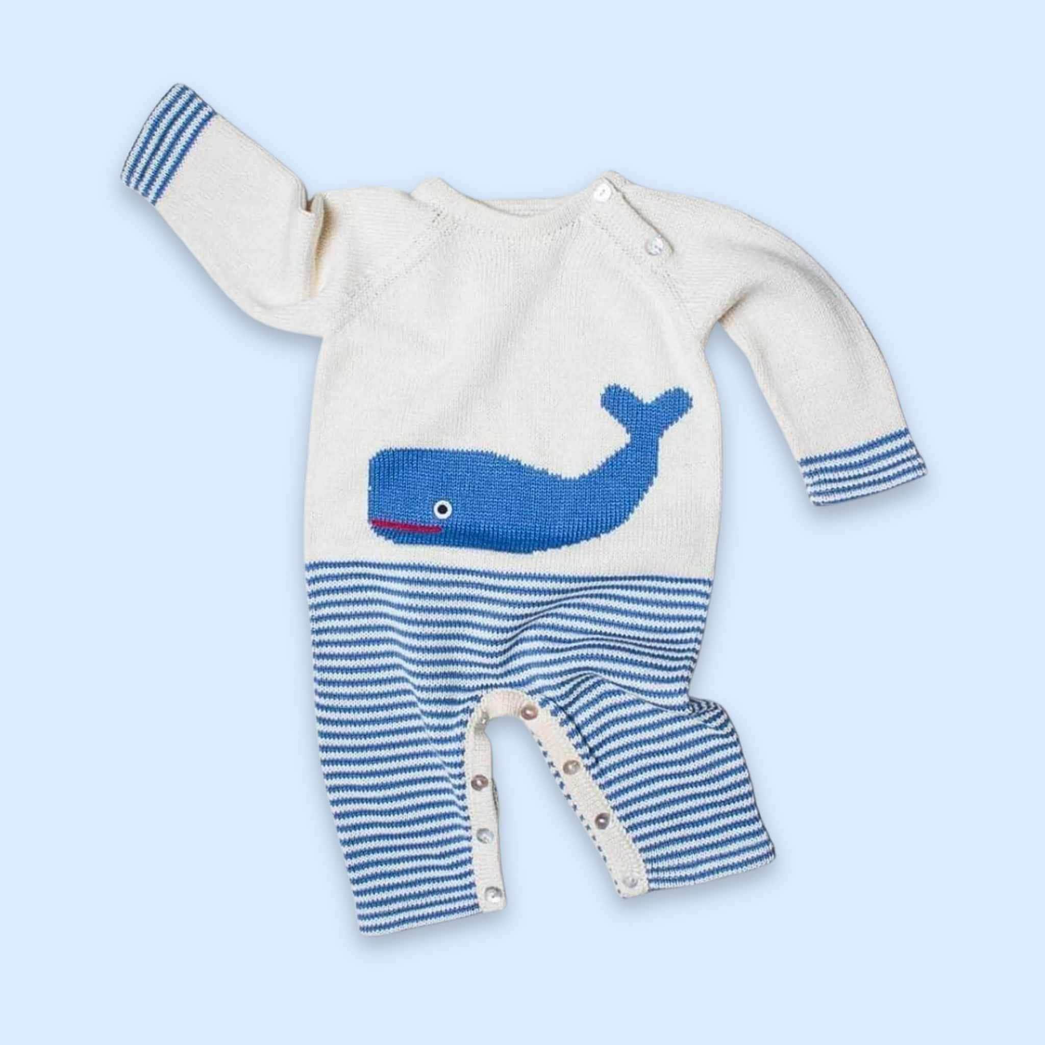 Estella Baby Clothes Organic Whale Knitted Romper
