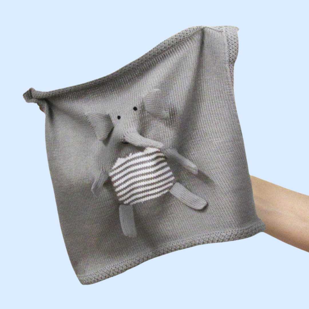 Estella Loveys, Blankets & Accessories Elephant Security Blanket  | 14" x 14"