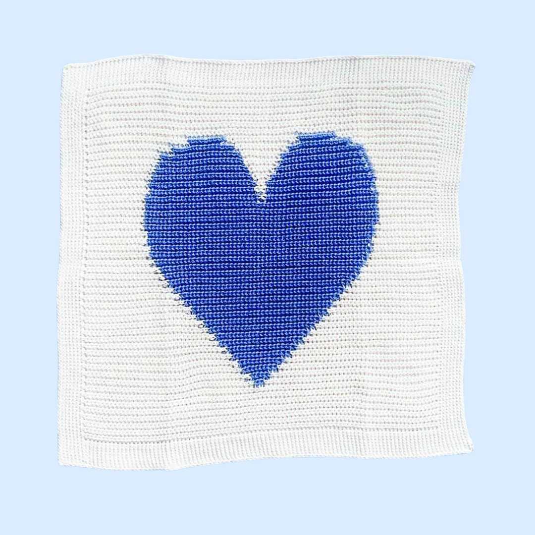 Estella Loveys, Blankets & Accessories Blue Heart Baby Soother | 14" x 14"