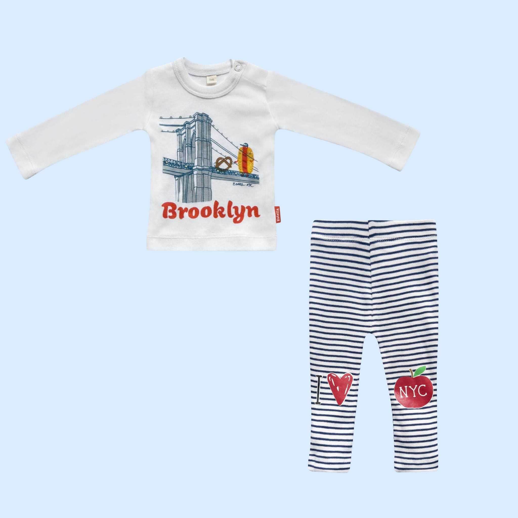 Estella NYC Gifts 0-3 M Brooklyn Pajama Set for Baby & Toddler