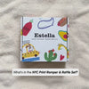 Estella Baby Gift Sets Organic NYC Print Romper & Rattle Set