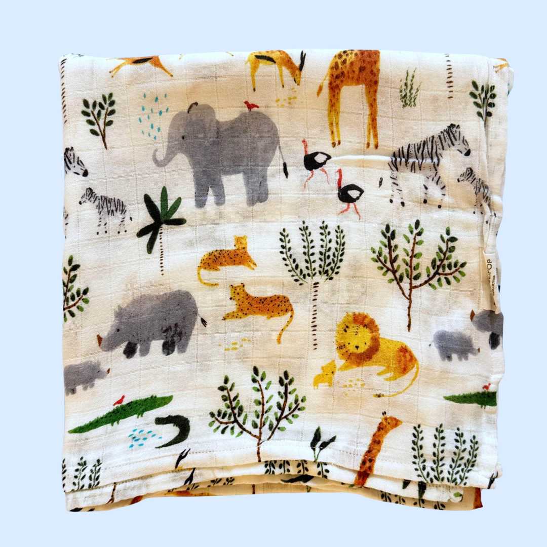 Estella Swaddling Blankets Safari Print Swaddle