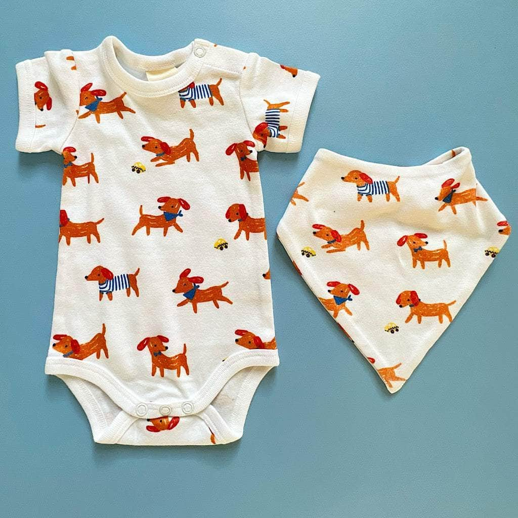 Copy of Dog Print Baby Onesie, Bib, Swaddle, Book & Toy - {{variant_option_1}}