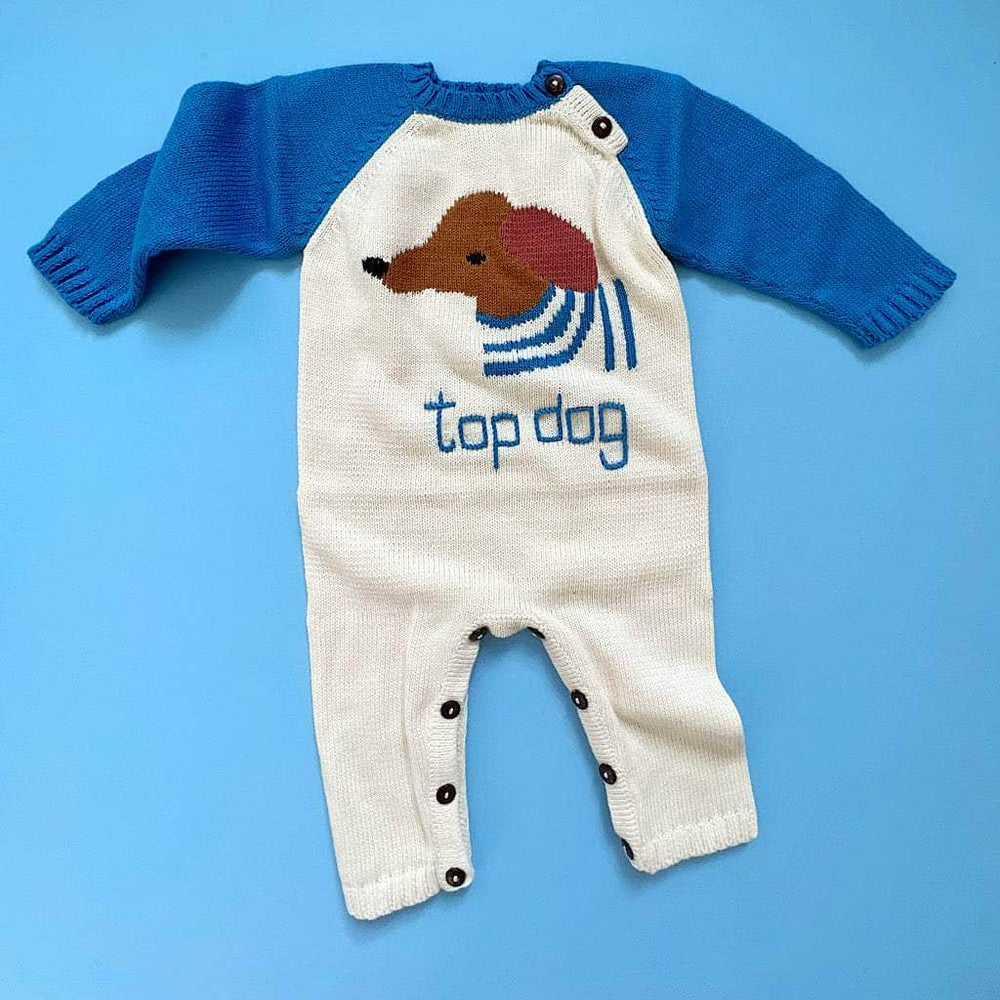 Knit Baby Romper-Top Dog - {{variant_option_1}}