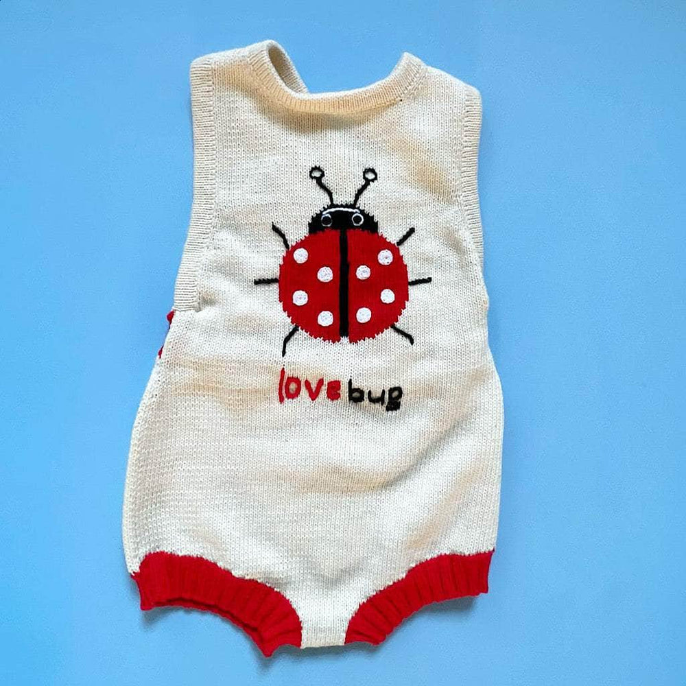 Love Bug Organic Baby Romper, Sleeveless Knit - {{variant_option_1}}