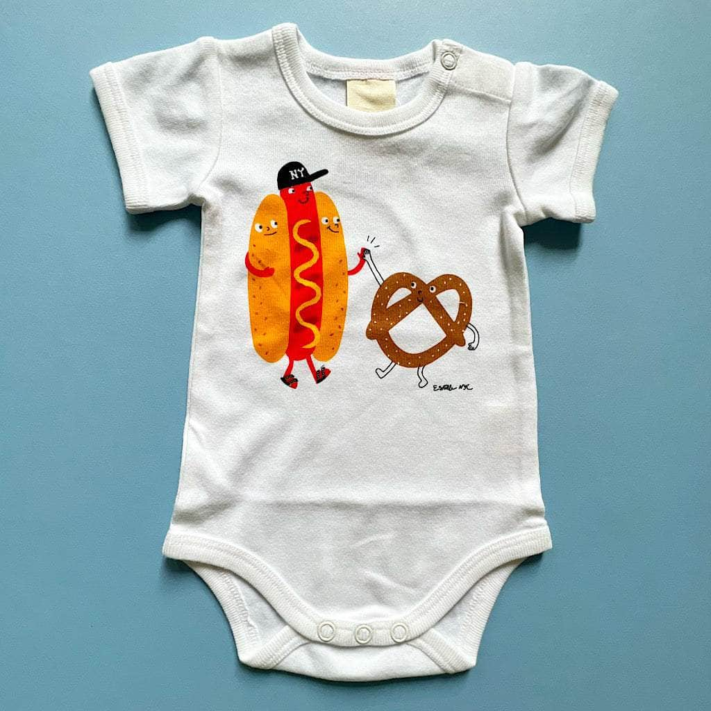 Estella Baby One-Pieces Hot Dog & Pretzel Bodysuit