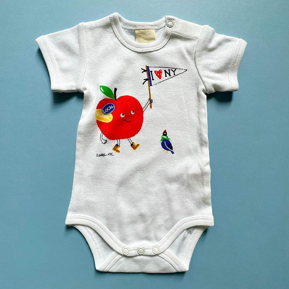 Organic Baby Onesie | I Love NY Apple - 0-3 M