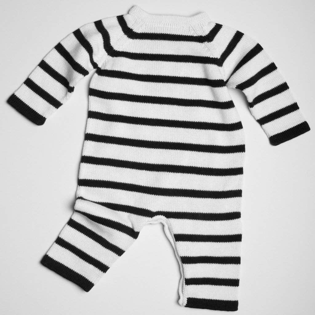 Estella Knitted Romper Black / 12-18 M Stripes Knitted Romper