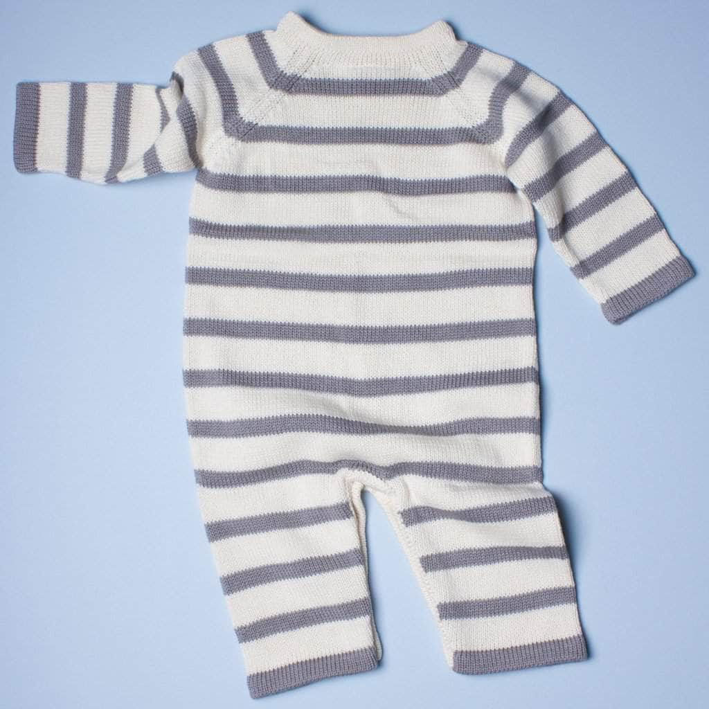 Estella Knitted Romper Grey / 12-18 M Stripes Knitted Romper