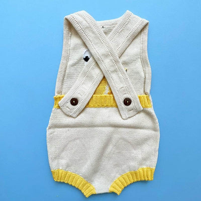 Organic Baby Romper, Sleeveless Knit - Banana - {{variant_option_1}}