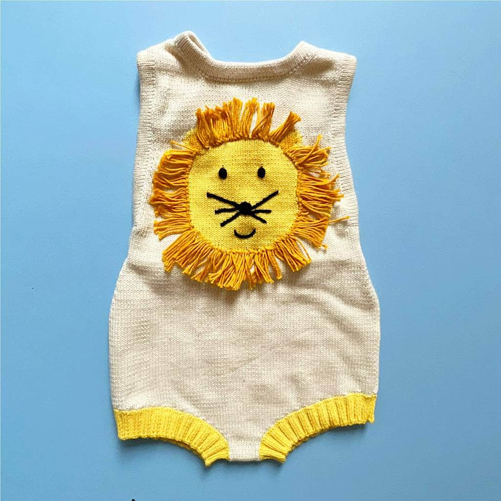 Estella Knitted Onesie Lion Knitted Bodysuit