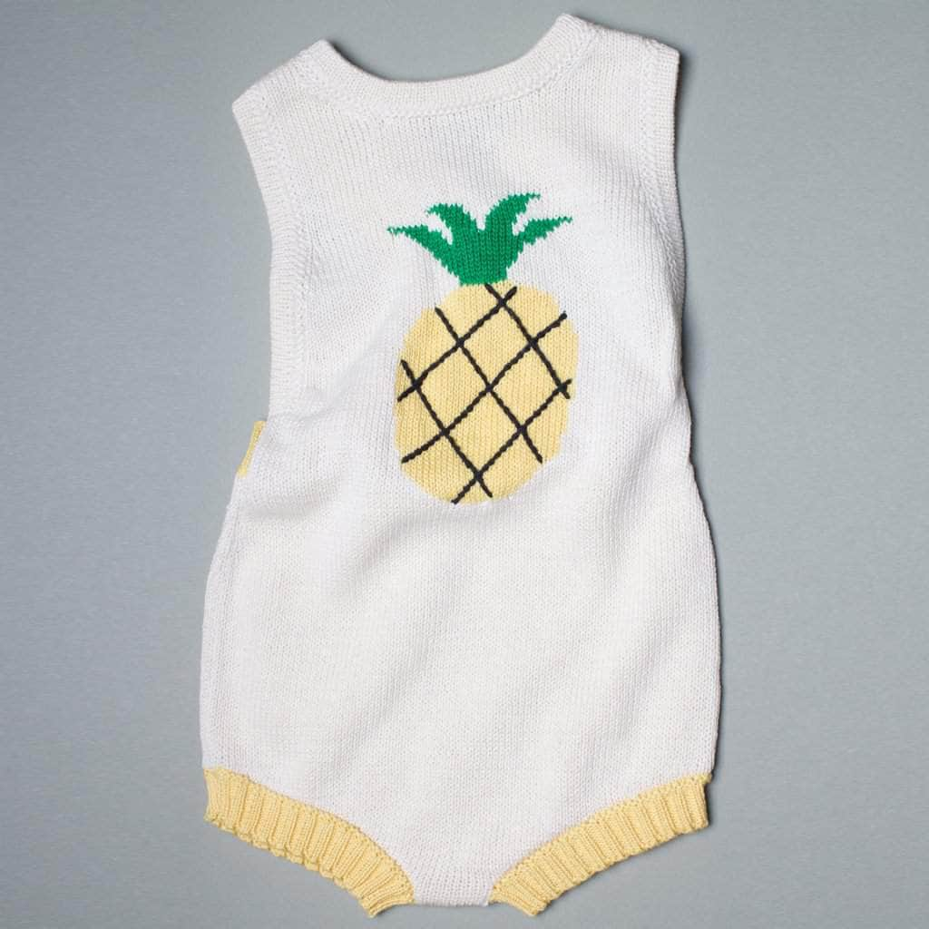 Estella Knitted Onesie 0-6 M Pineapple Knitted Bodysuit