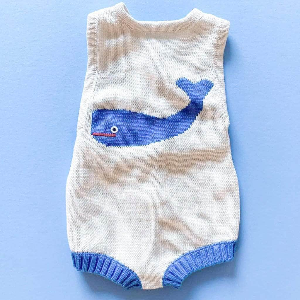 Estella Knitted Onesie Whale Knitted Bodysuit