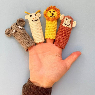 Organic Baby Animal Rattles and Finger Puppet Set - {{variant_option_1}}