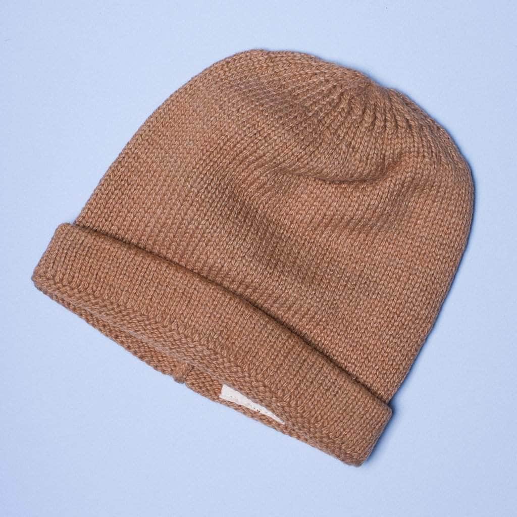 organic knit brown hat. 