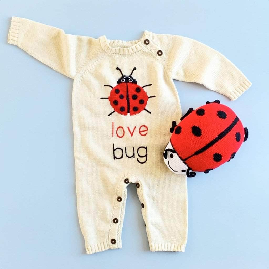 Estella Baby Gift Sets Knitted Baby Romper & Plush Love Bug Set