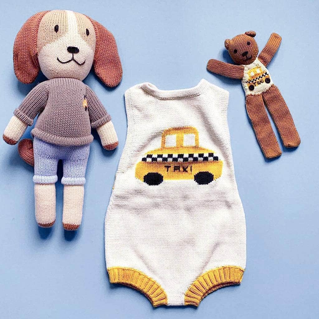 Taxi Knit Bodysuit, Doll & Soother Set