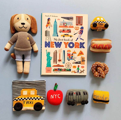 Organic Baby Gift Set | NYC Book, Doll, Lovey & 6 Rattles - {{variant_option_1}}
