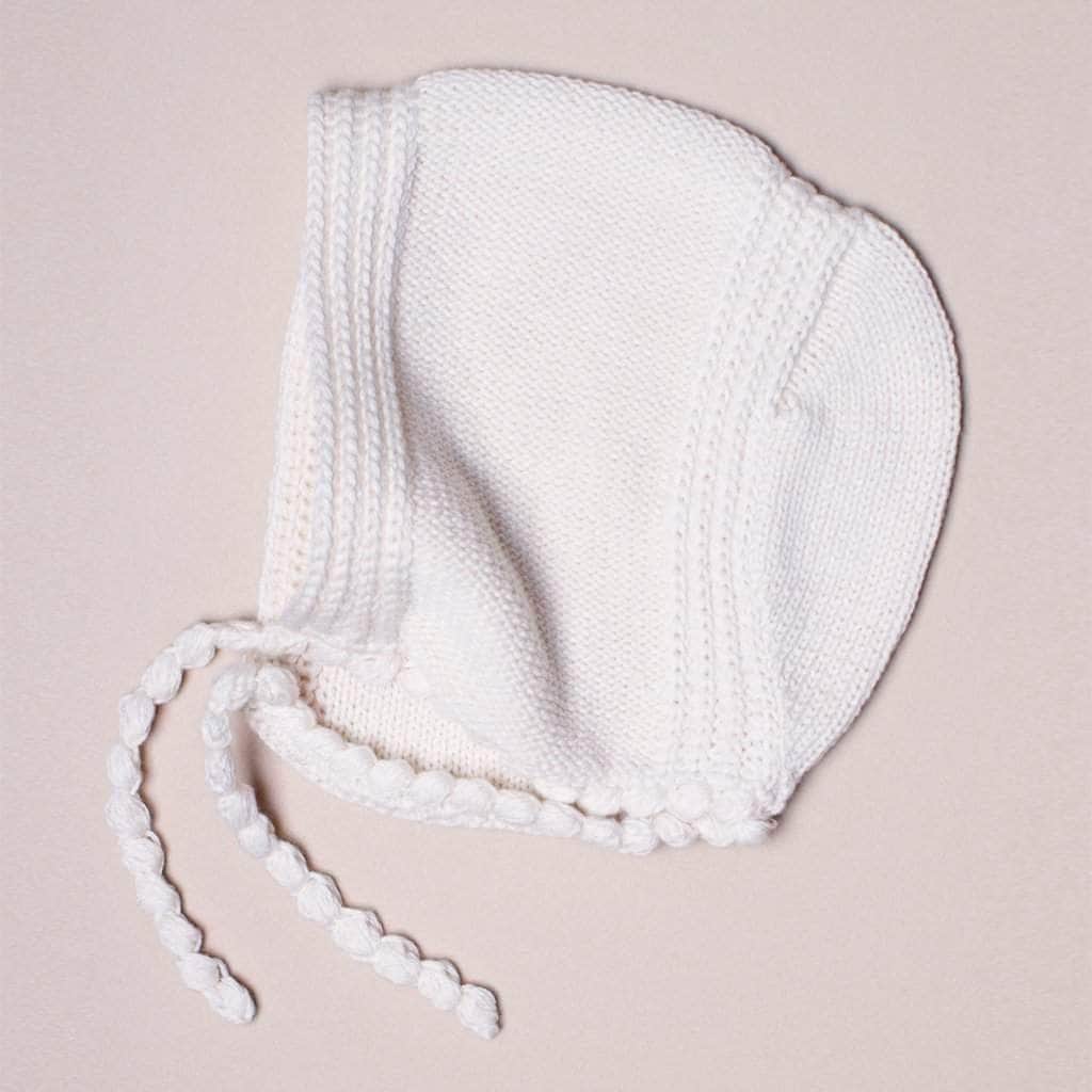 Organic Baby Gift Set - Sleeveless Hand Knit Newborn Romper, Apple Rattle Toy & Hat - {{variant_option_1}}