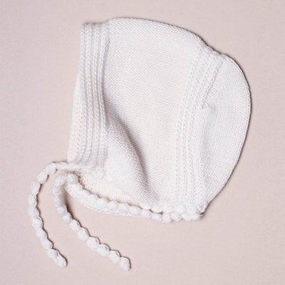 White Organic Cotton Baby Bonnet