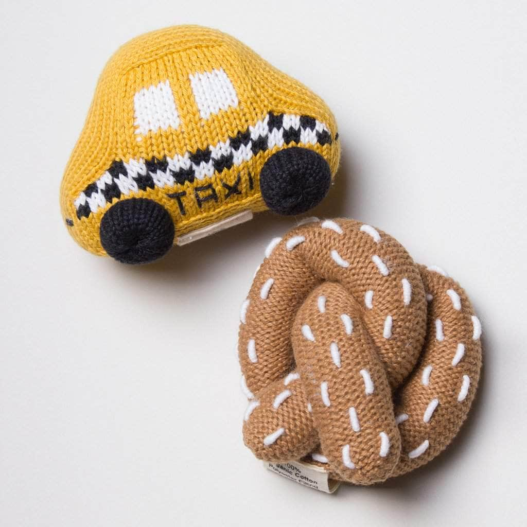 Estella NYC Gifts Taxi & Pretzel NYC Icons Rattle Set