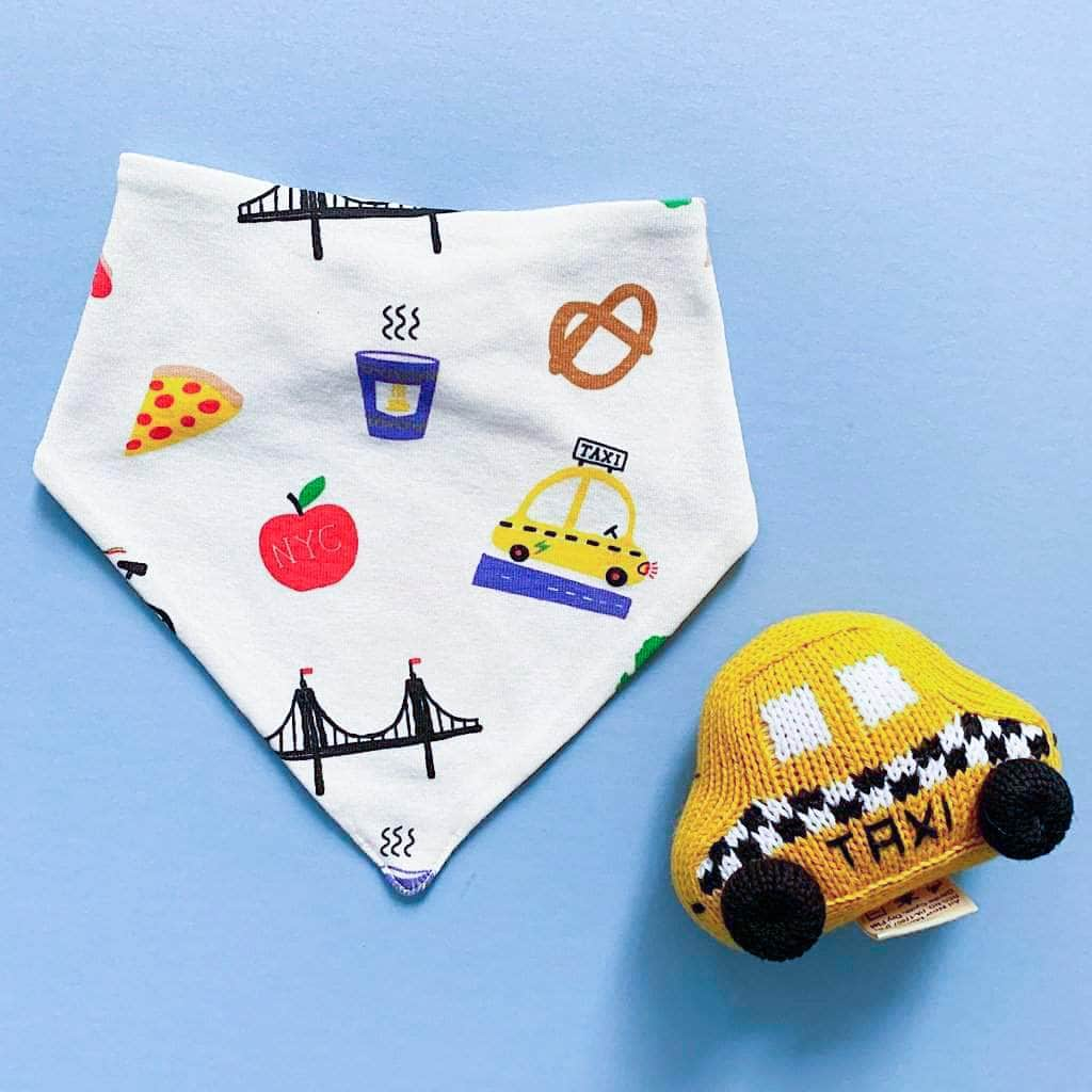 Estella Baby Gift Sets Taxi Taxi Bib & Rattle Set