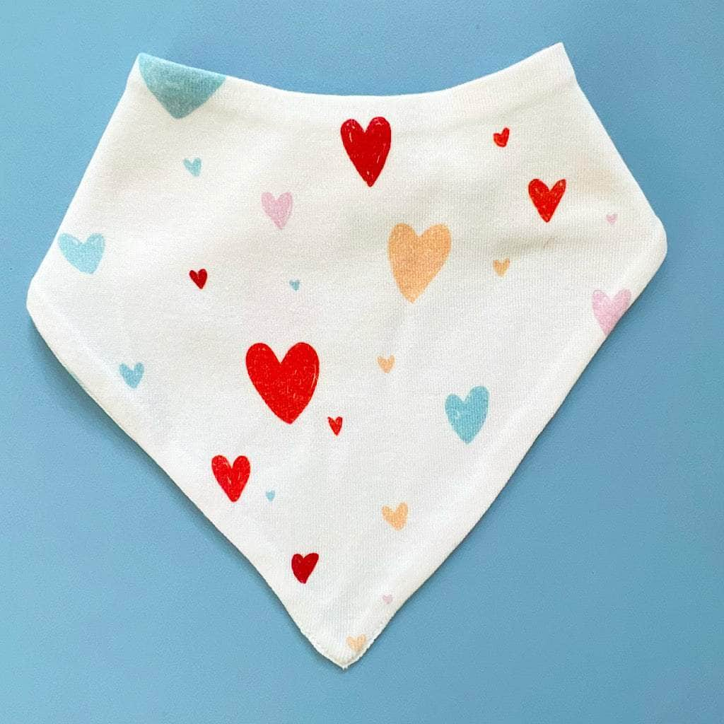 Estella Bibs Red Hearts Print Bib