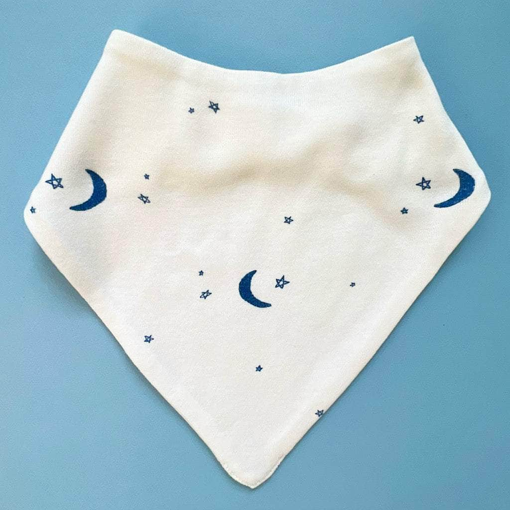 Estella Bibs Navy Moon and Stars Print Bib