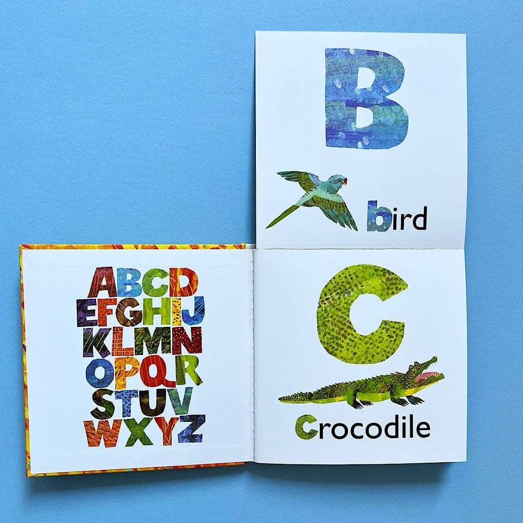 Eric Carle ABC Baby Book snap shot of inside B is for bird & c for crocodile