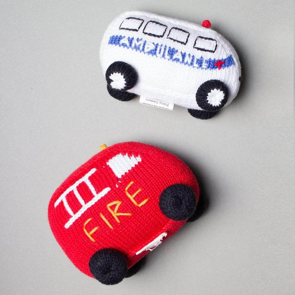Organic Baby Toys Gift Set - Ambulance & Fire Truck Rattles - {{variant_option_1}}